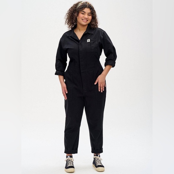 Lucy & Yak Pants - Carmen Boilersuit Coveralls Black Large Long Sleeve NWT